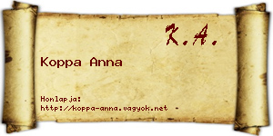 Koppa Anna névjegykártya