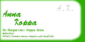 anna koppa business card